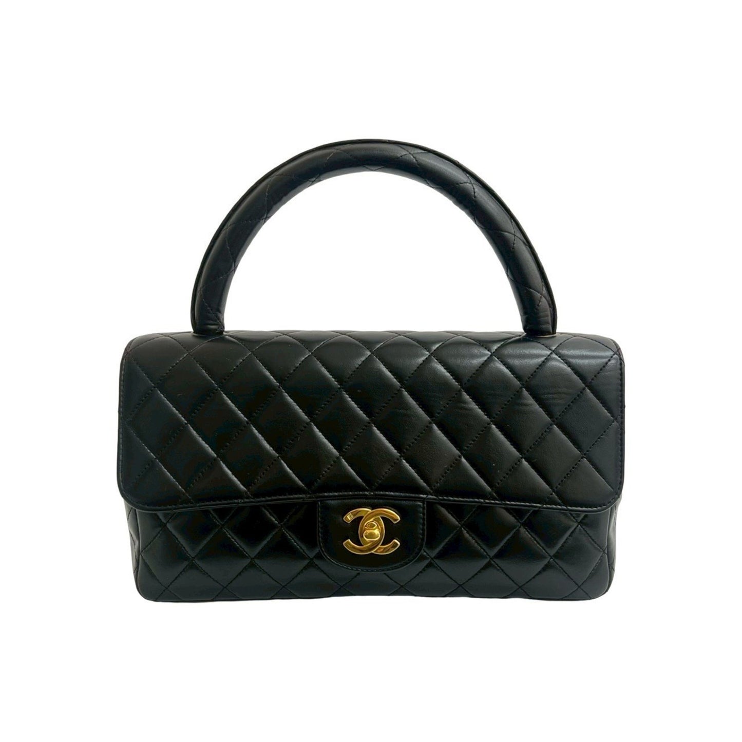Chanel Vintage Matelasse Coco Mark Lambskin Leather Handbag