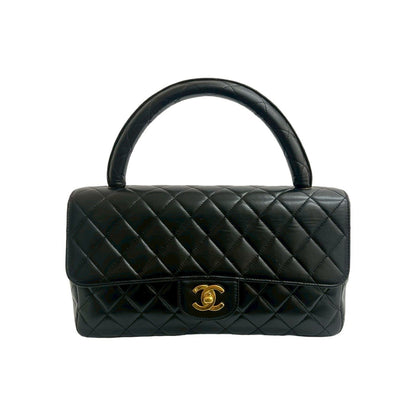 Chanel Vintage Matelasse Coco Mark Lambskin Leather Handbag