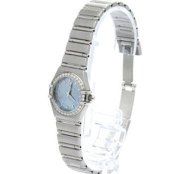 Omega Constellation Diamond Blue Mop Steel Quartz