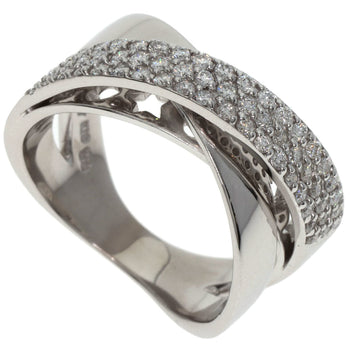 Ponte Vecchio Cross Diamond Ring In 18K White Gold
