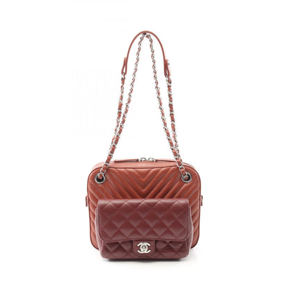 Chanel V-Stitch Chevron Shoulder Bag In Lambskin Leather