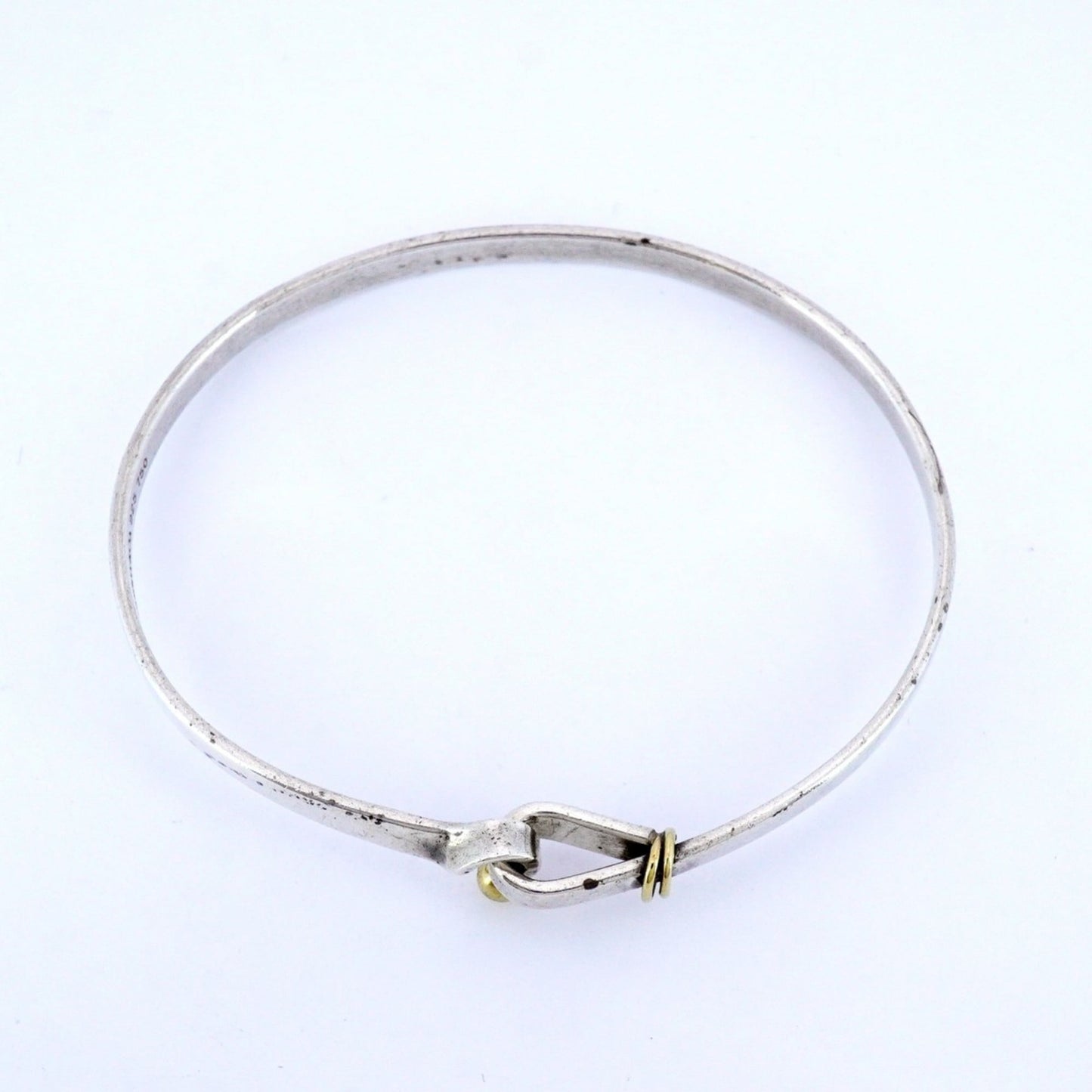 Tiffany Bangle Hook & Eye 18Kyg Yellow Gold Silver 925