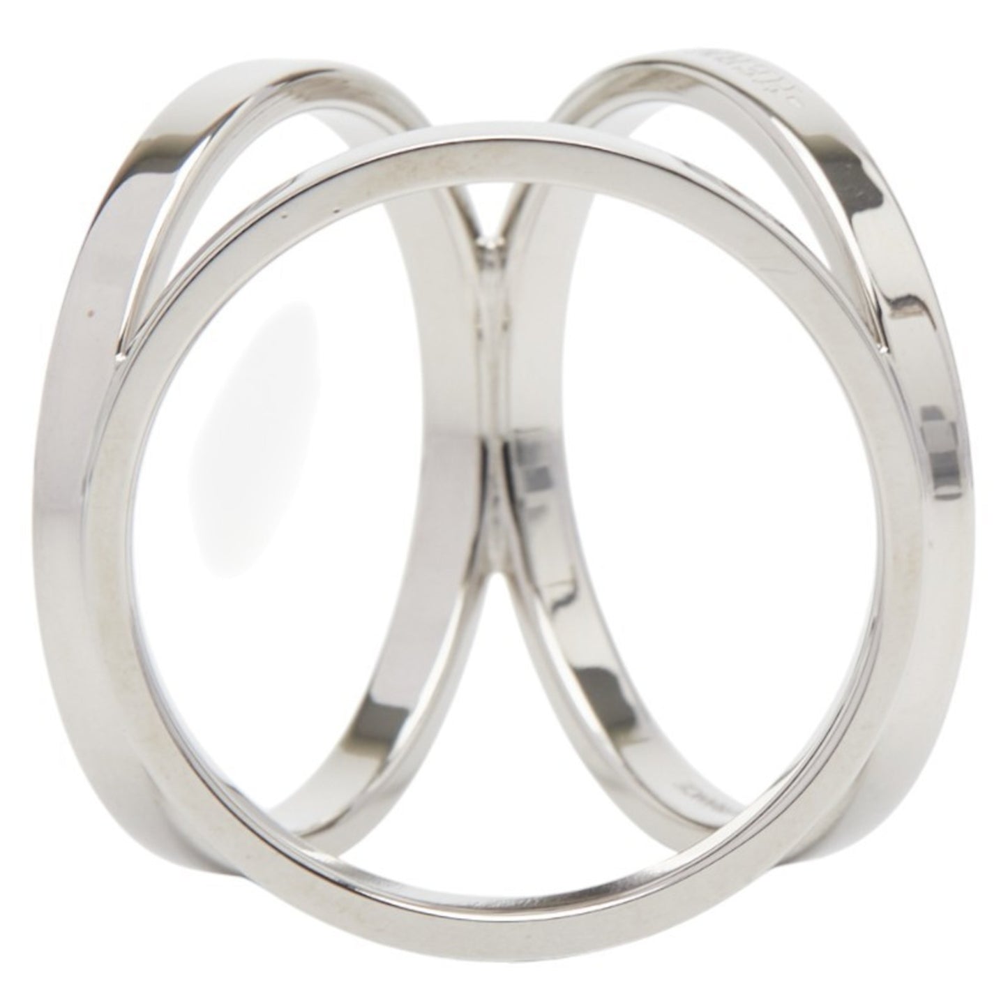 Hermes Trio Scarf Muffler Ring Silver Metal