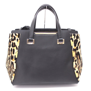 Jimmy Choo Leopard Handbag Shoulder Bag Leather Pony