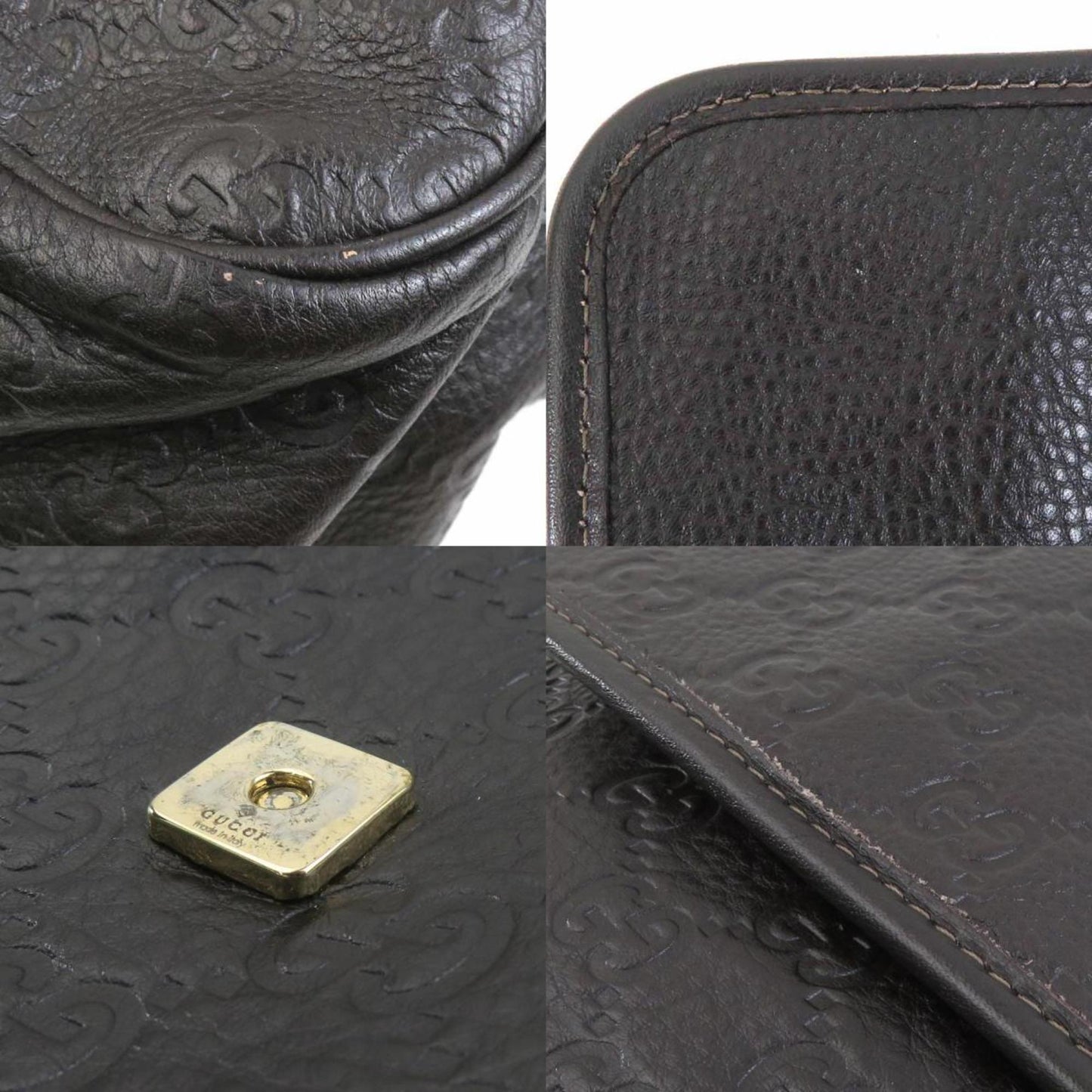 Gucci Gucci Shoulder Bag Guccissima Leather Dark Brown