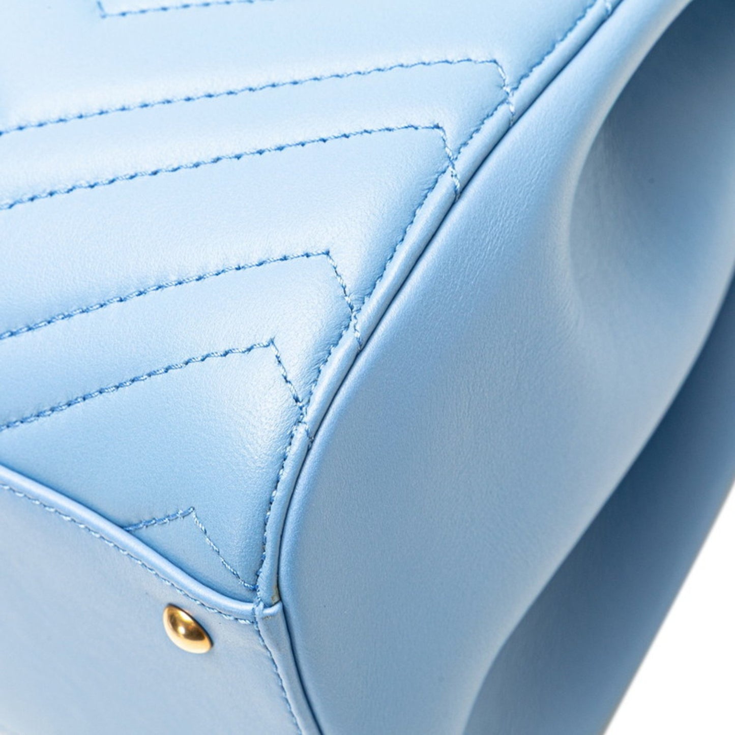 Gucci Gg Marmont 2-Way Handbag/Shoulder Bag 448054 Blue Leather