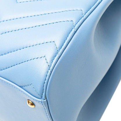 Gucci Gg Marmont 2-Way Handbag/Shoulder Bag 448054 Blue Leather