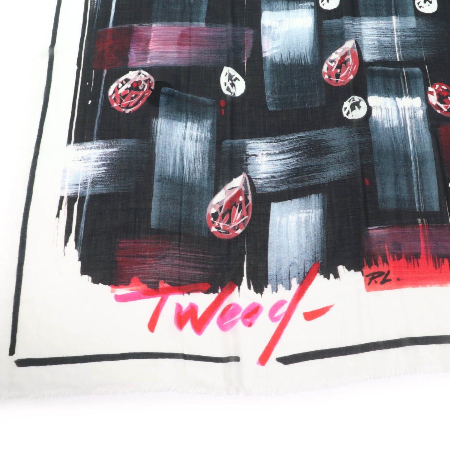 Chanel 100% Cashmere Tweed 2023 Fringed All-Over Print Large Stole/Shawl