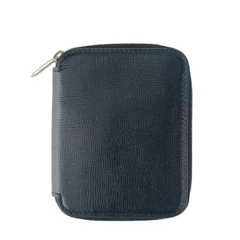 Valextra Zip-Around Card Holder V8L34 In Black Grained Calfskin For Men And Women