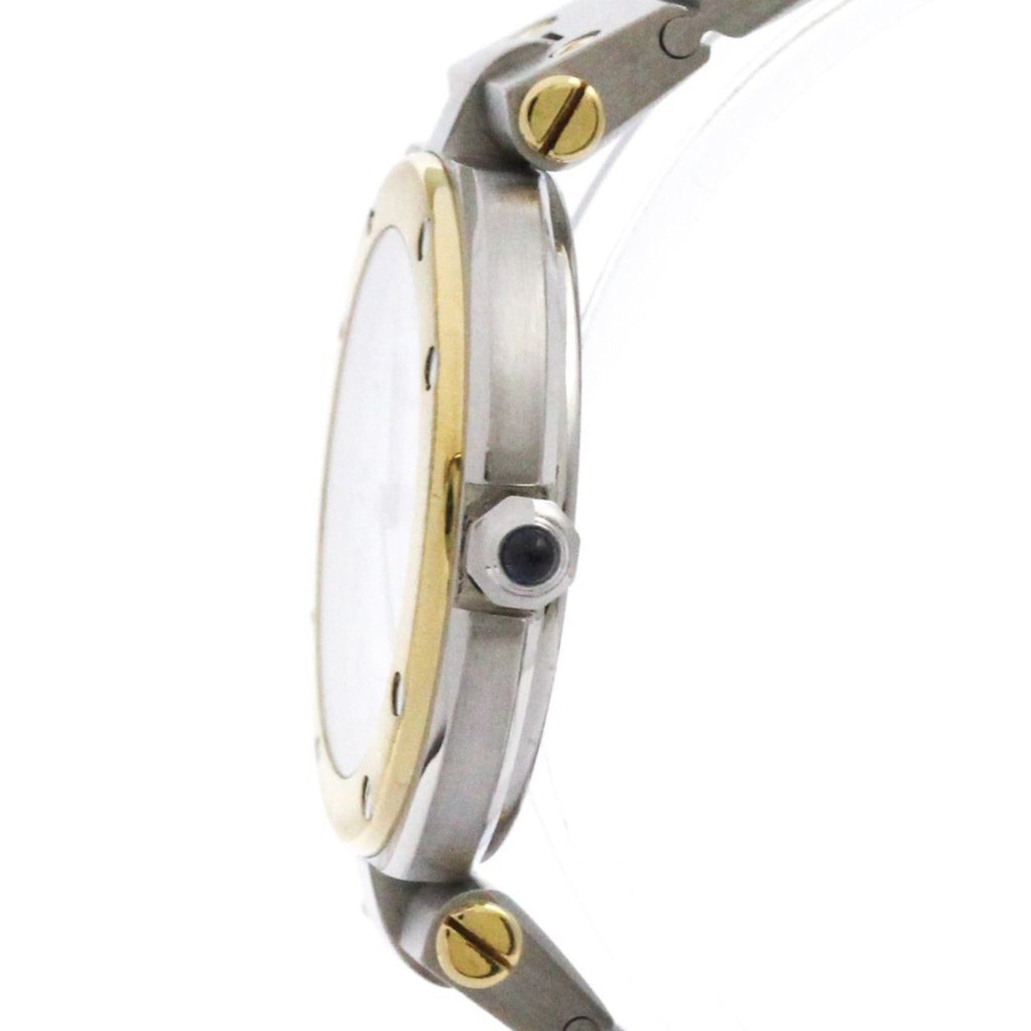 Cartier Santos Round 18K Gold Steel Quartz