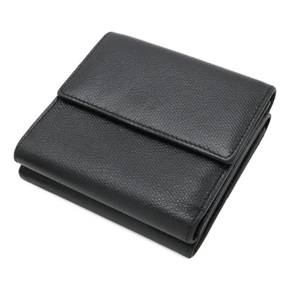 Chanel Coco Button Tri-Fold W Wallet Double Leather Black A20902