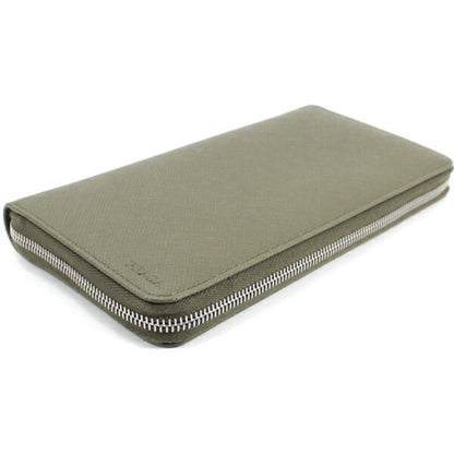 Prada Khaki Saffiano Long Wallet