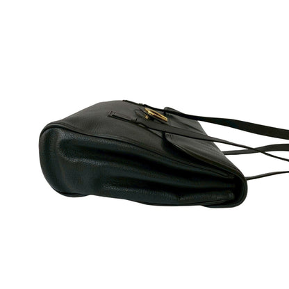 Gucci Old Gucci Horseshoe Leather Tote Bag/Semi-Shoulder Bag In Black