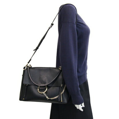 Chlo Chloe Faye Day Handbag Chc17Ws322 Black Leather Shoulder Bag With One Handle And Chain