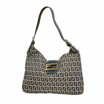 Fendi Zucchino Shoulder Bag In Navy Nylon Canvas
