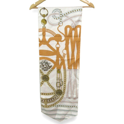 Hermes Grand Tolalala Maxi Twilly Silk Scarf/Muffler In Beige Multicolor