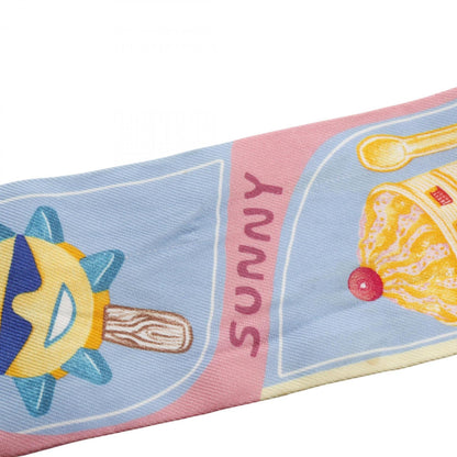 Hermes Herms Twilly Funny Ice Cream Silk Scarf