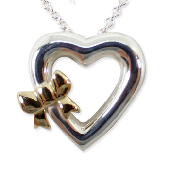 Tiffany 925 750 Heart Ribbon Pendant Necklace