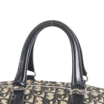 Christian Dior Trotter Mini Boston Leather Handbag Tote Bag In Black