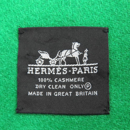 Hermes 100% Cashmere Logo Embroidered Two-Tone Fringed Large Shawl/Stole/Scarf
