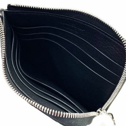 Salvatore Ferragamo Gancini L-Shaped Compact Wallet Leather Gray Black 66 1081 Card Holder Coin