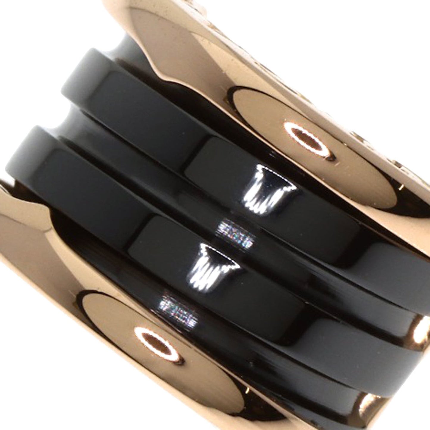 Bvlgari B-Zero1 Black Ceramic Earrings In 18K Pink Gold