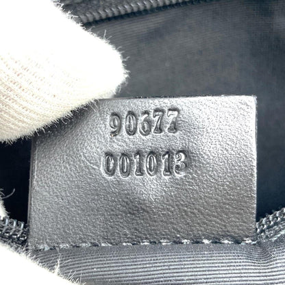 Gucci 90677 001013 Handbag Tote Bag Gg Canvas Pattern Leather Black