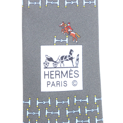 Hermes 6331 Dancing Bit 100% Silk Cravate H All-Over Print Tie