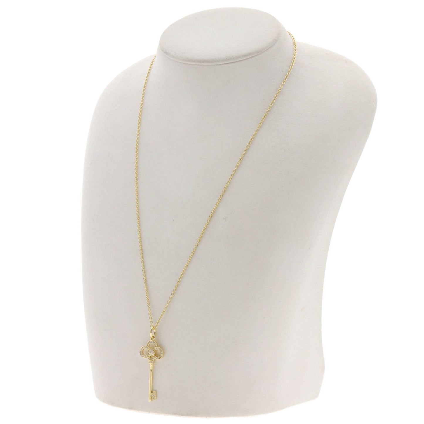 Tiffany Crown Key Diamond Necklace In 18K Yellow Gold