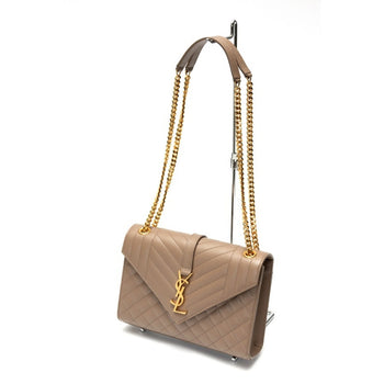Saint Laurent Saint Laurent Envelope Medium Chain Shoulder Bag 600185 Grain De Poudre Quilted