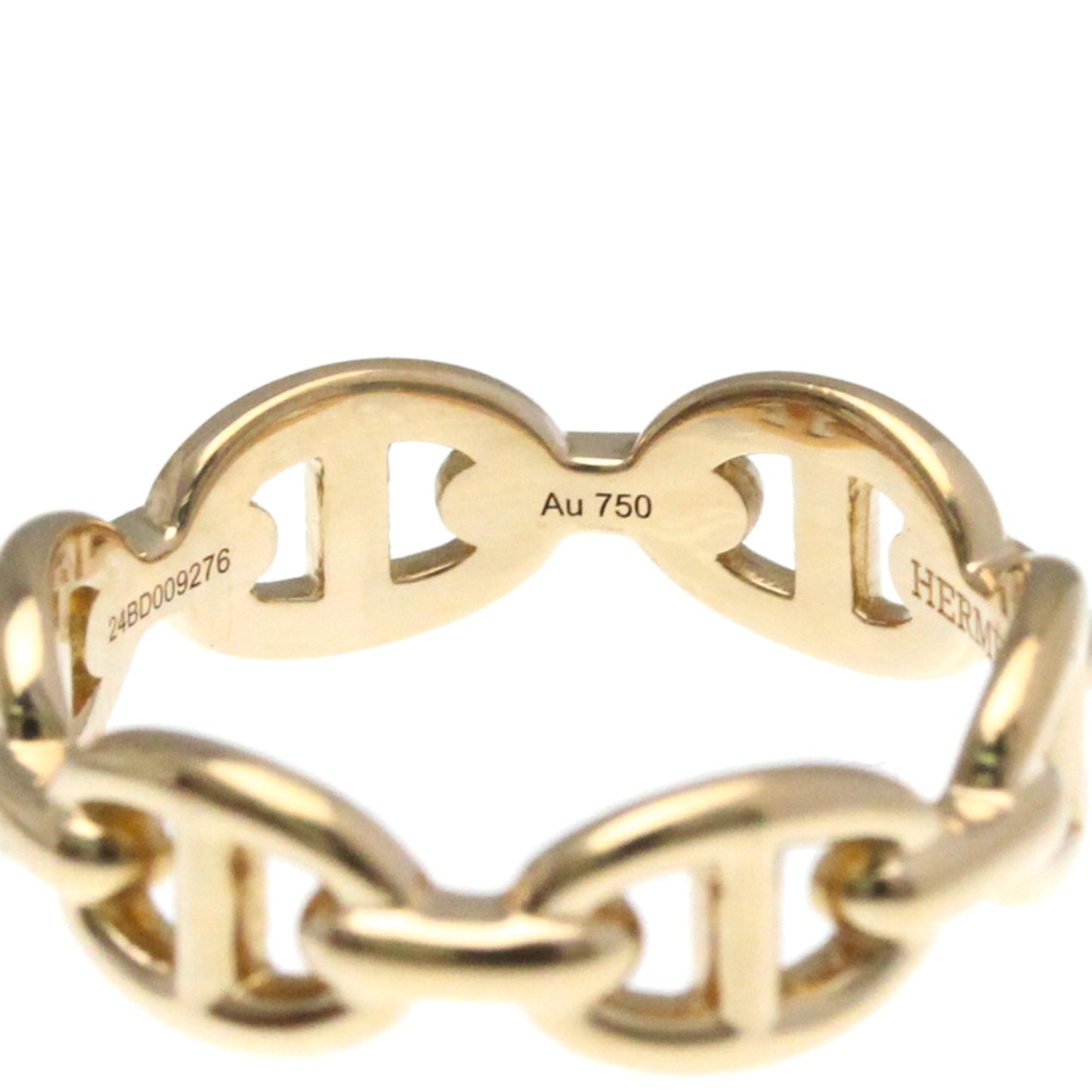 Hermes Chaine D'Ancre Ring Pink Gold (18K) Fashion No Stone Band Ring Pink Gold