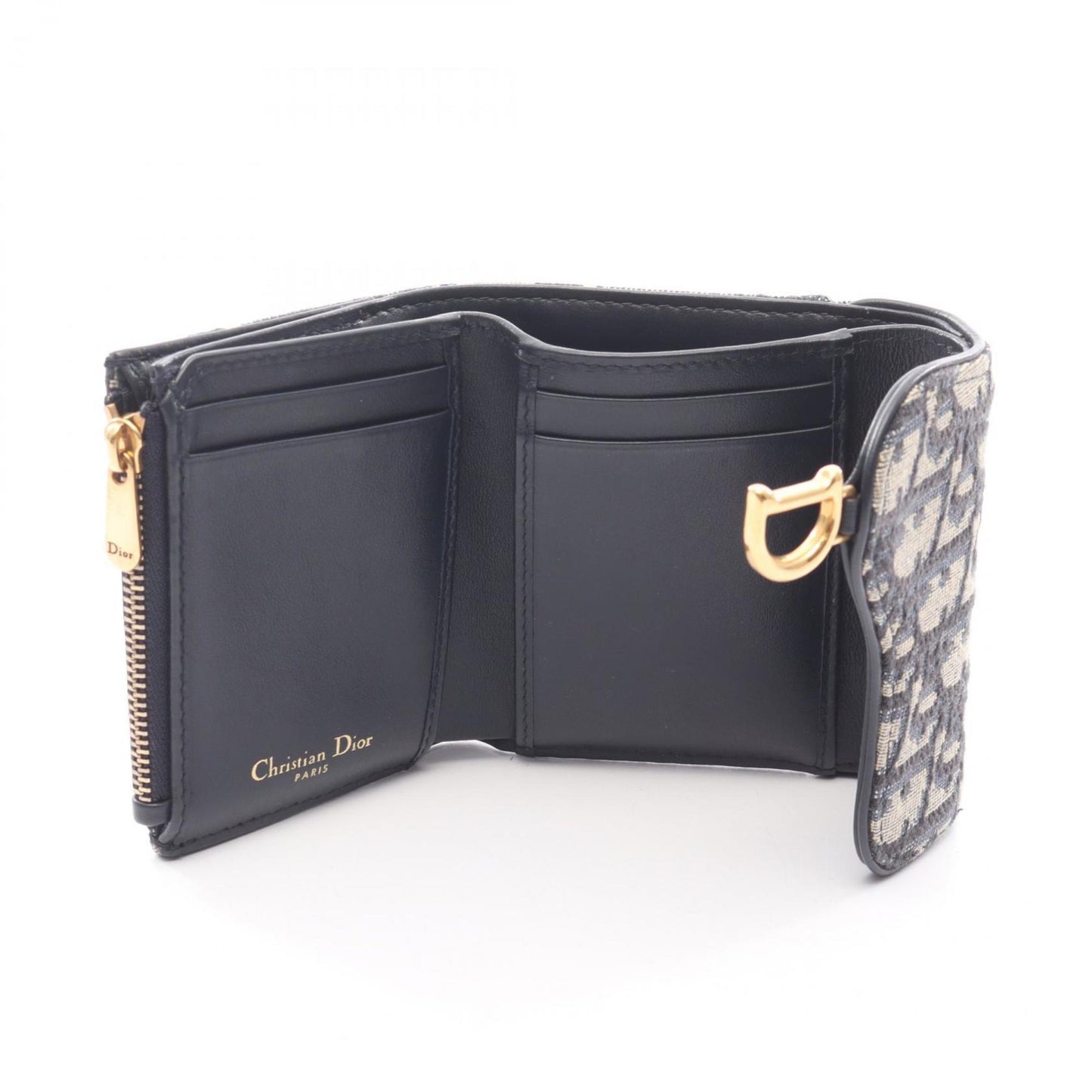 Christian Dior Dior Saddle Oblique Tri-Fold Wallet