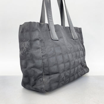 Chanel New Travel Nylon Tote Bag In Black Champagne