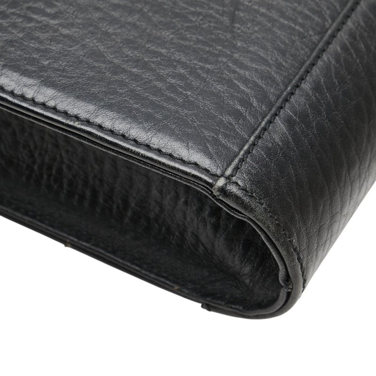 Burberry'S Check Lining Business Bag Briefcase In Black Leather