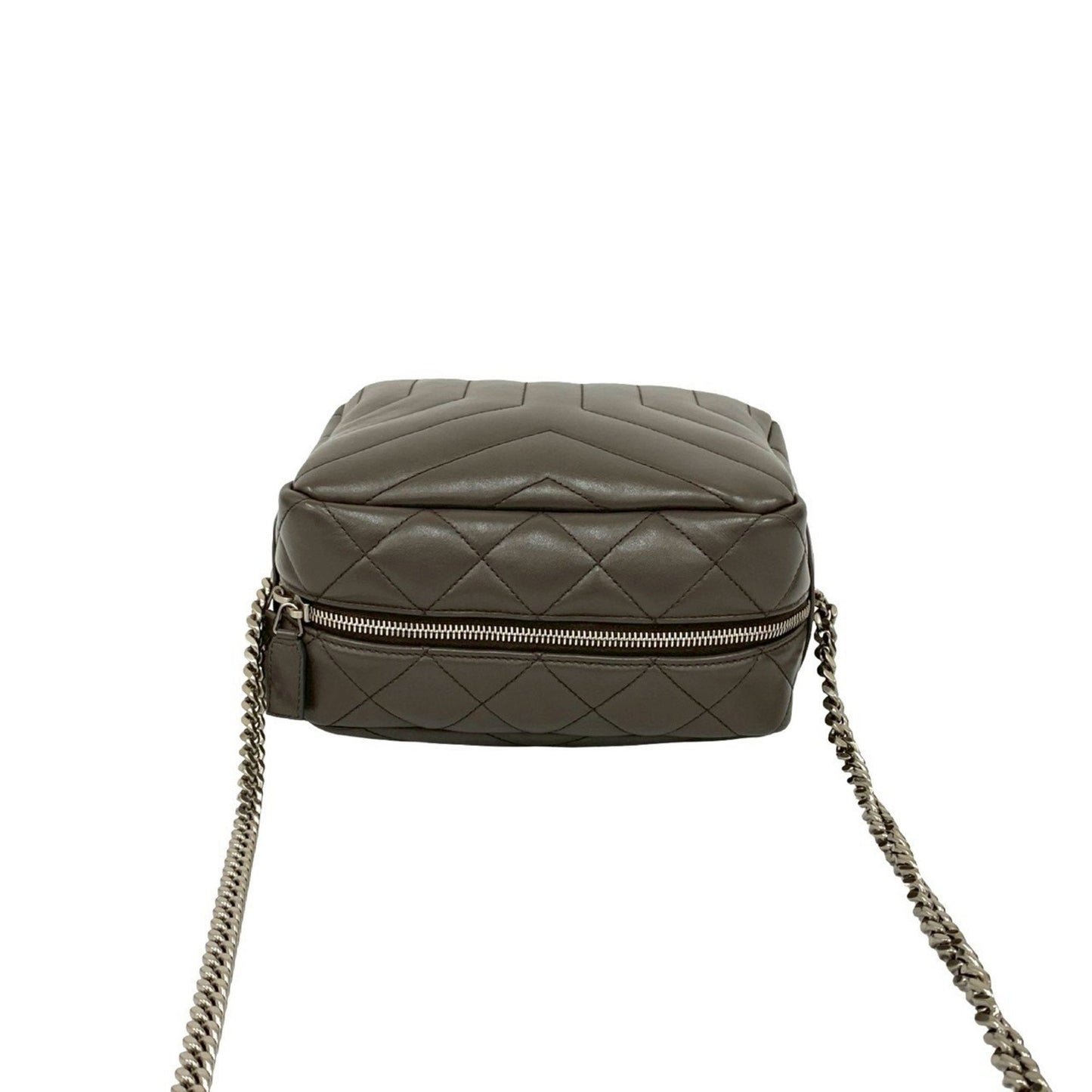 Yves Saint Laurent Saint Laurent Paris Lulu Ysl Logo Leather Chain Shoulder Bag Gray 91106