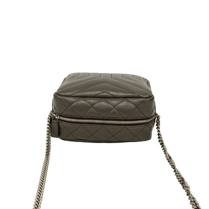 Yves Saint Laurent Saint Laurent Paris Lulu Ysl Logo Leather Chain Shoulder Bag Gray 91106