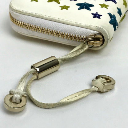 Jimmy Choo Jimmy Choo Round Long Wallet Star Studs Accessories Small Items Leather Off-White