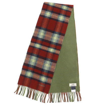 Hermes Back To School 100% Cashmere Checked Scarf With Embroidered Logo And Fringe