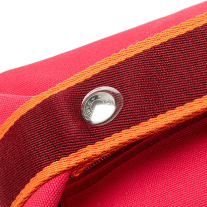 Herms Bride A Black Pm Handbag Pouch Hibiscus Pink Toile H