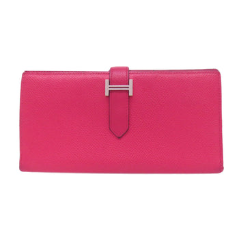 Hermes Herms Bearn Soufflet Silver Hardware Long Wallet Epson