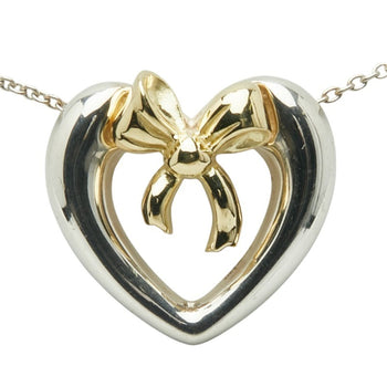 Tiffany & Co. Open Heart Ribbon Necklace In Silver And Gold (Sv925) - Women'S
