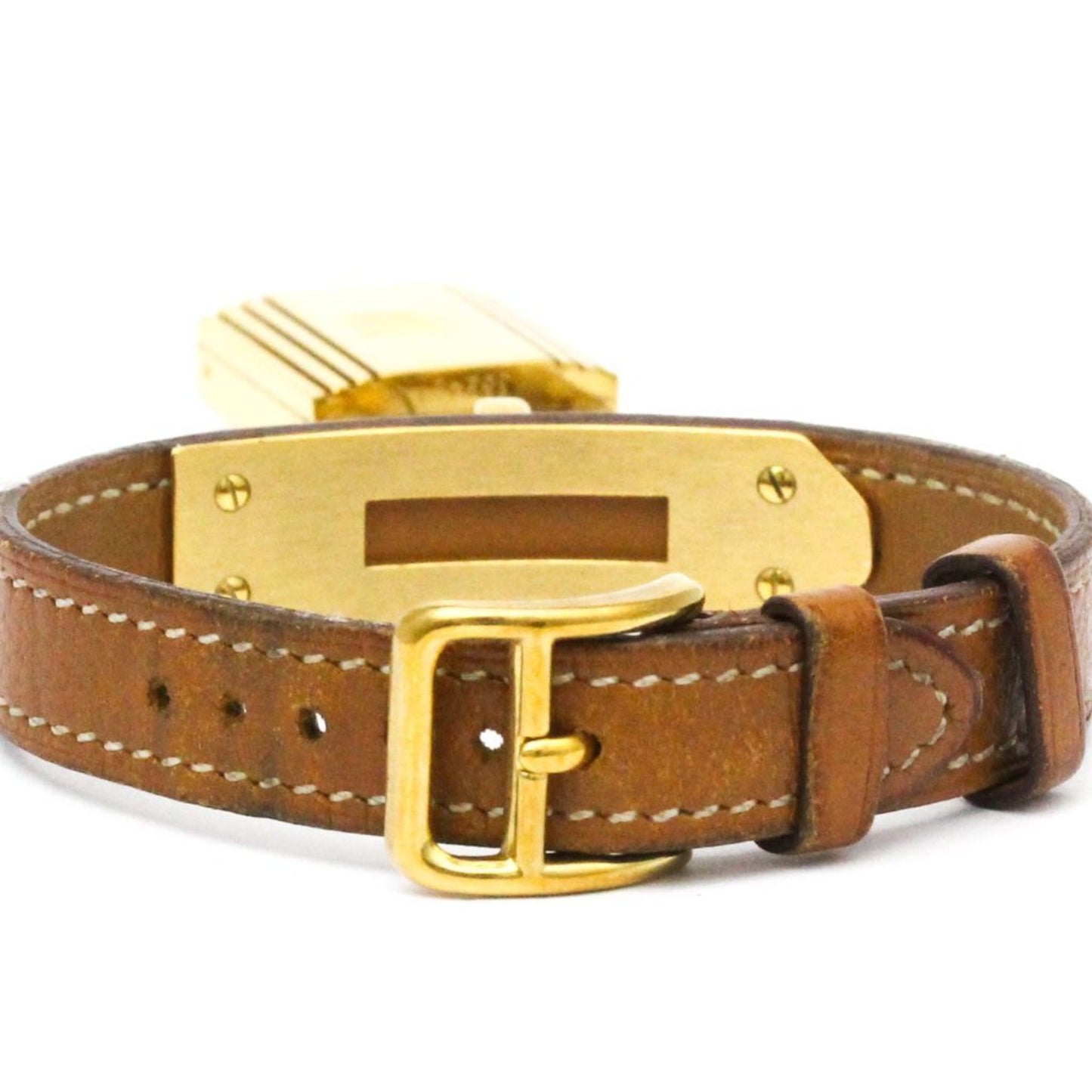 Hermes Kelly Watch Gold Plated Leather Quartz