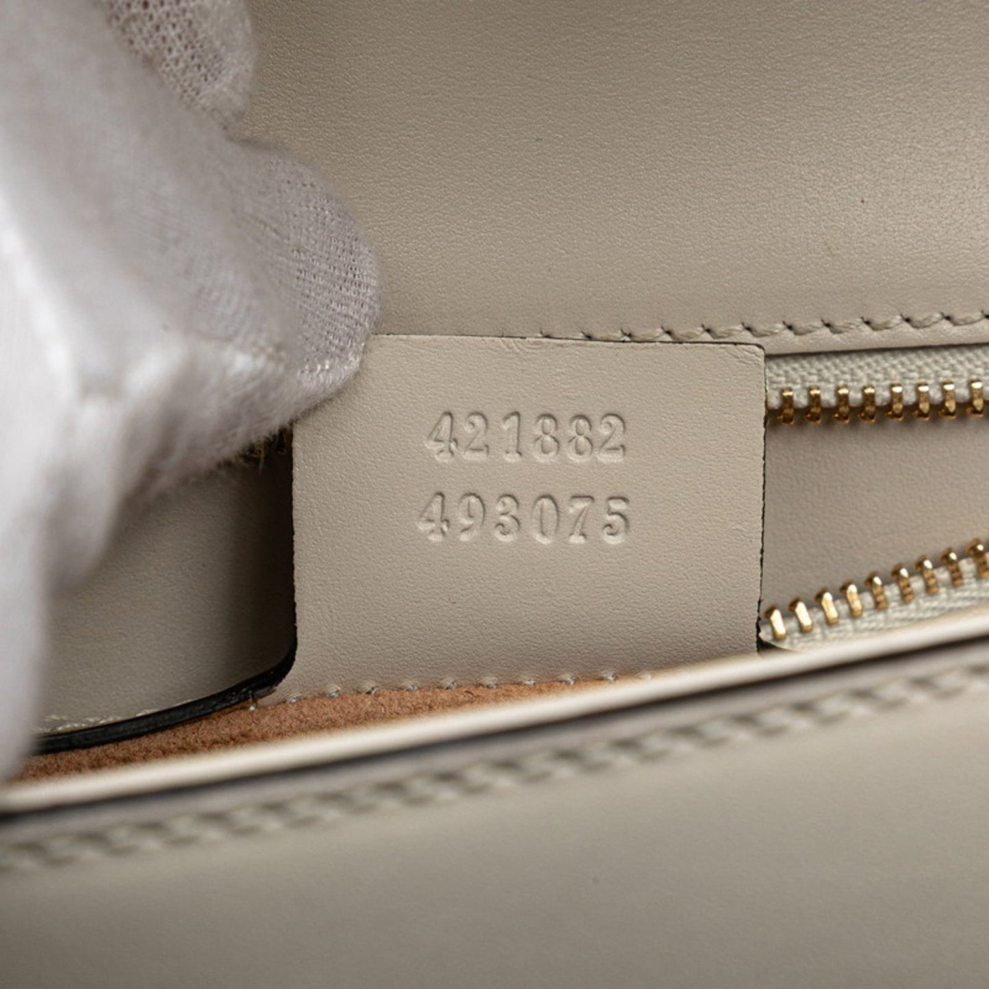 Gucci Sylvie Embroidered Handbag/Shoulder Bag 2Way 421882 White Leather