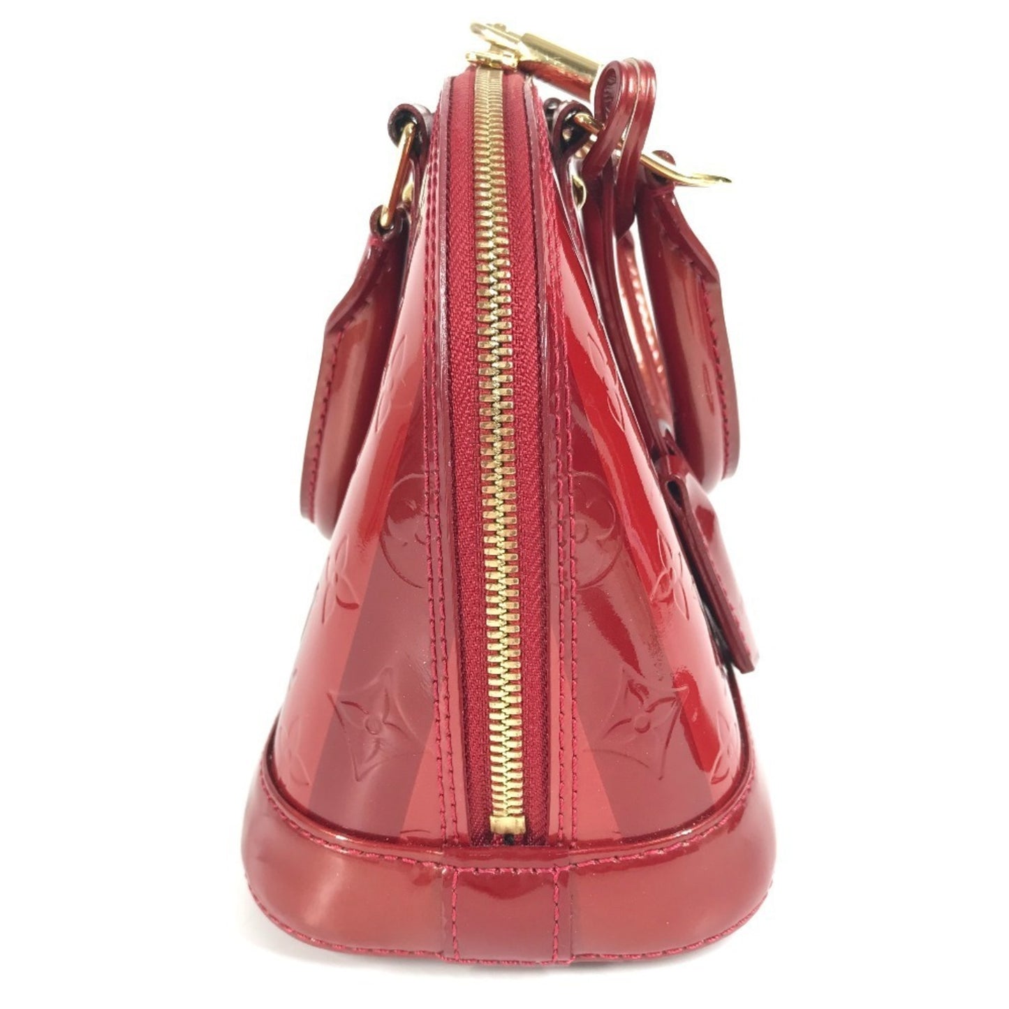 Louis Vuitton M91593 Vernis Rayeur Stripe Alma Bb 2-Way Shoulder Bag/Handbag In Patent Leather