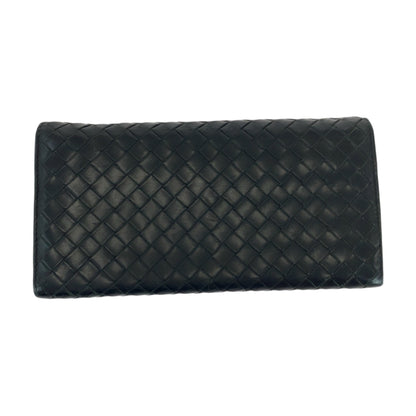Bottega Veneta Intrecciato Black Leather Long Wallet