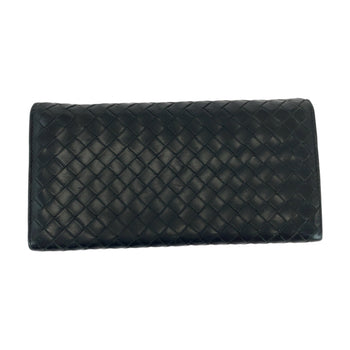 Bottega Veneta Intrecciato Black Leather Long Wallet