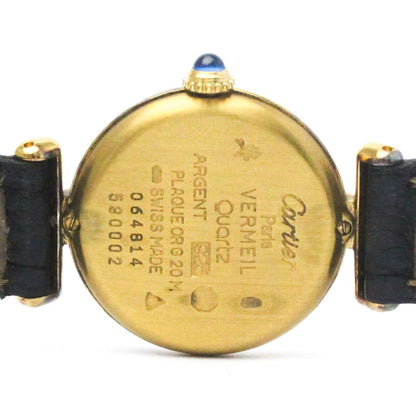 Cartier Must Colisee Gold Plated Leather Quartz