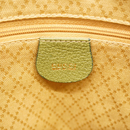 Gucci Bamboo Handbag 000 1046 0290 Suede Green Champagne 2-Way Bag