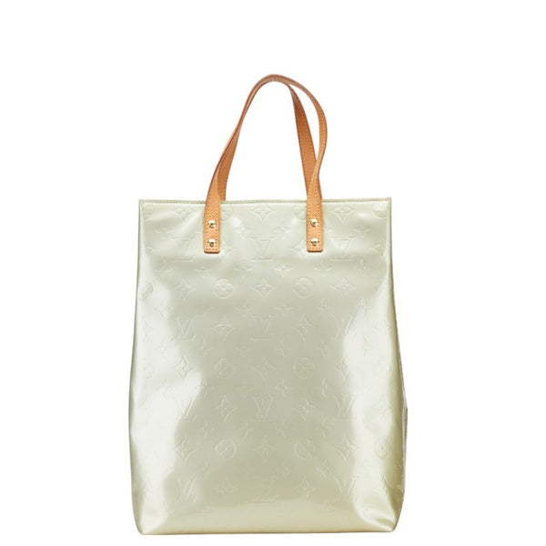 Louis Vuitton Monogram Vernis Reed Mm Tote Bag Handbag M91142 Green Silver Patent Leather