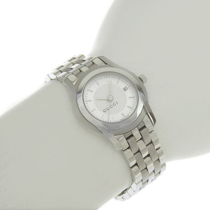 Gucci Date 5500L Silver Dial Stainless Steel Quartz Watch